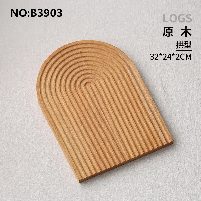 Geometric Solid Wood Storage Tray, Background Decoration Ornaments, Photo Props, Ins Style