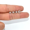 1PC G23 Titanium&Steel 16G CZ Gem Moon Labret Lip Bar Ring Crystal Flower Ear Cartilage Tragus Helix Piercing Screw Fit Top 16g ► Photo 3/6