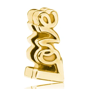

New 925 Sterling Silver Bead Charm Gold Color Shine Reflexions Love Letter Clip Stopper Beads Fit Pandora Bracelet Diy Jewelry