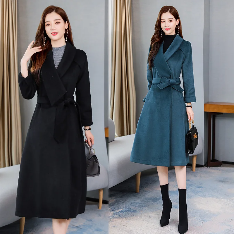 

Woolen Jacket Women's Simple Korean-style New Style 2019 Autumn And Winter Slim Fit Solid Color Slimming