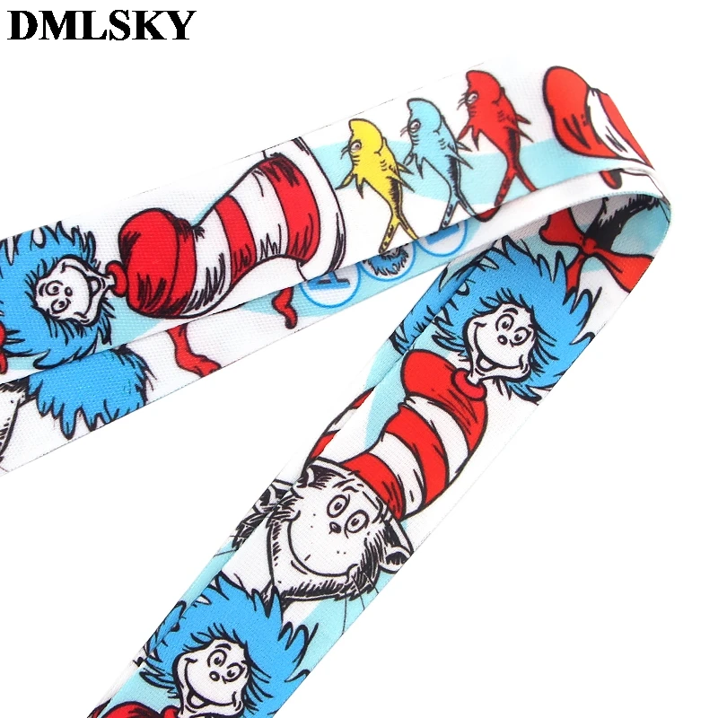 DMLSKY Dr Seuss Брелоки для ключей, мультяшный крутой ремешок для телефона, женские модные ремешки на шею для ID карт, телефонные ключи M3994