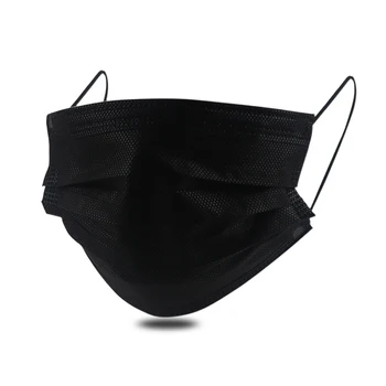 

400Pcs Disposable Face Masks Black Adult 3-Layers Non-Wove Mouth Masks Anti-Dust Ear Loop Fast Shipping Protective Masks