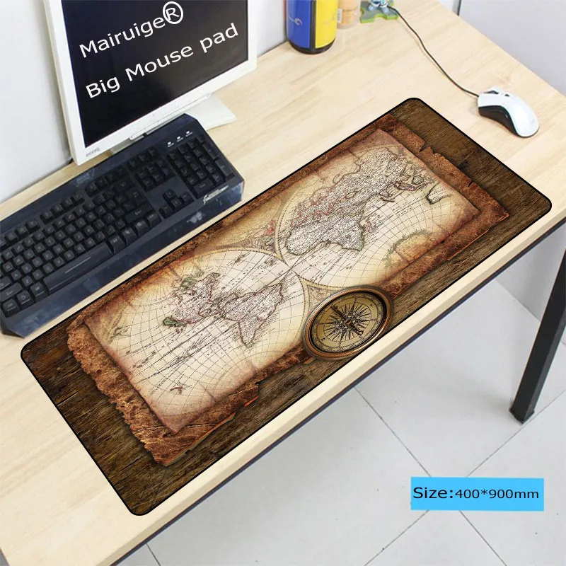  World Map Rubber Large Lock Edge mouse mat desk mats big mousepads gaming rug XL for office work/ L
