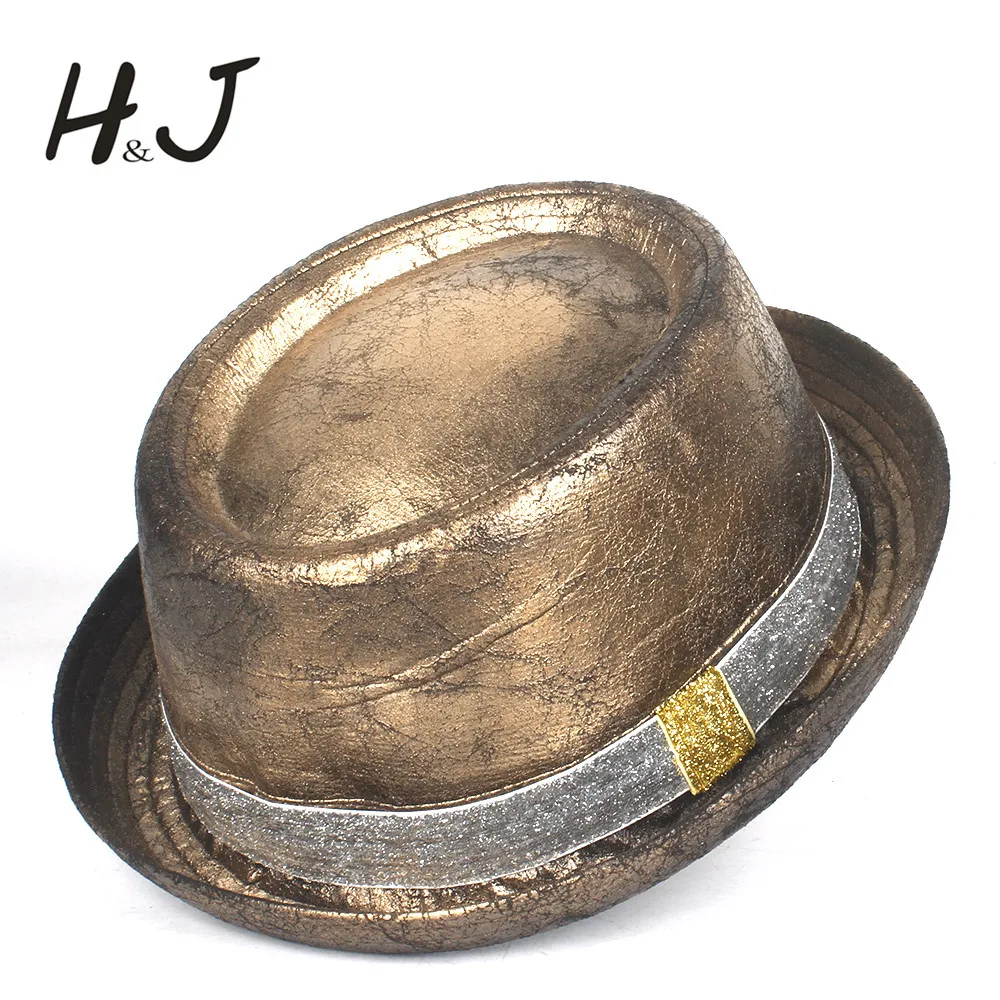gold fedora hat