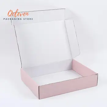 

Customized Logo Pink Shipping Boxes Packing Box Hair Wigs Storage Kraft Paper Boxes Clothing Mailing Box Packaging