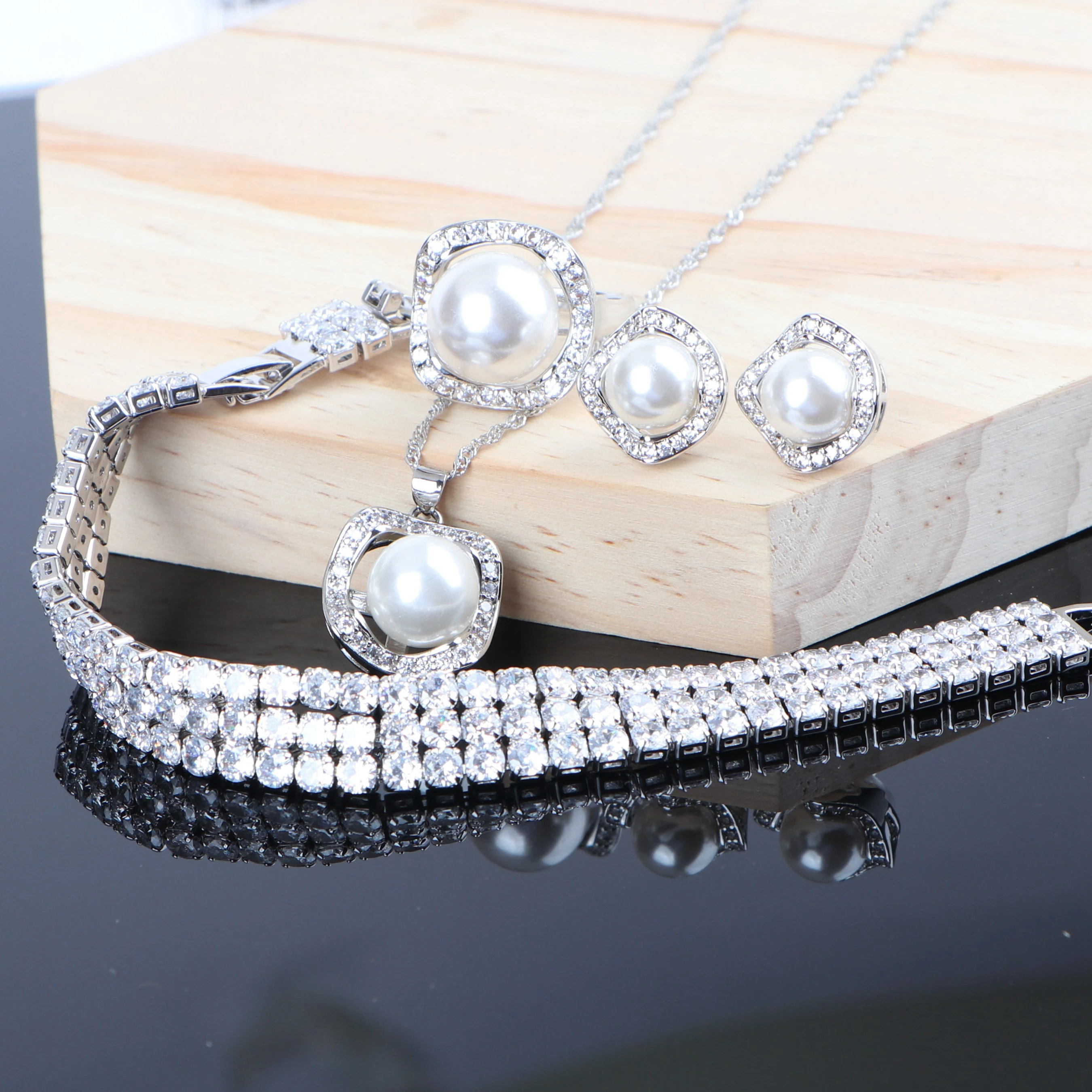 Женские аксессуары жемчужные свадебные ювелирные наборы для свадьбы 925