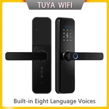 

X5 Biometric Fingerprint Intelligent Tuya APP Password Electronic Door Lock To Open The Door Remotely NFC Mechanical Key Unlock