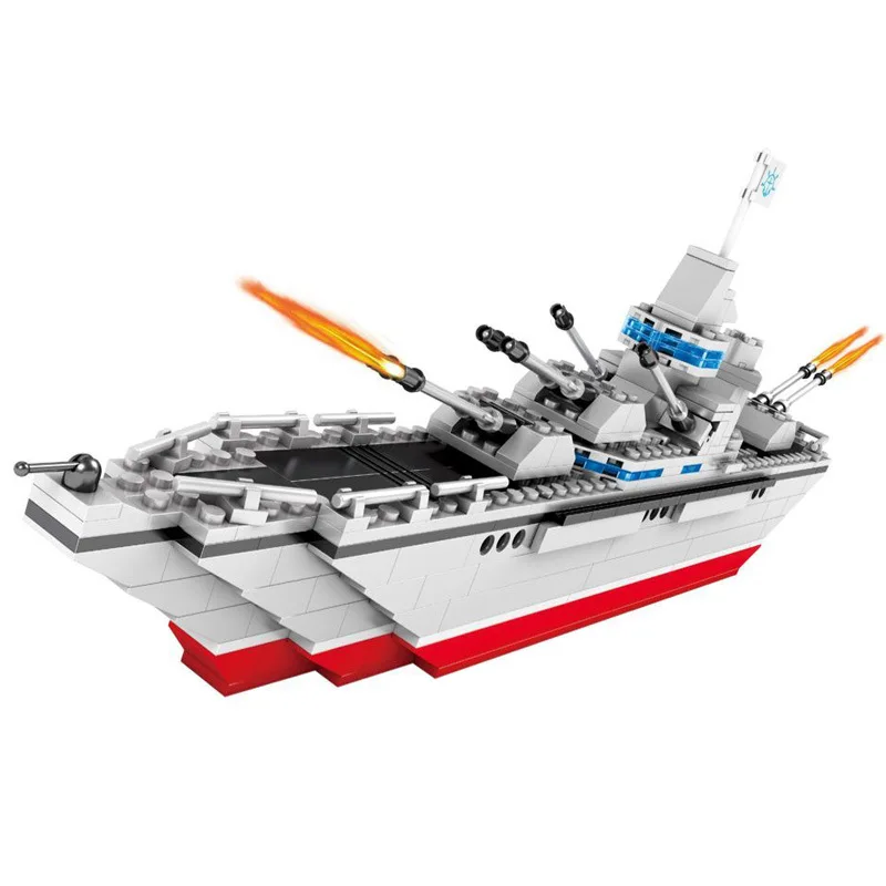 

HSANHE Military Series Navigation Hegemony Frigate 6445 Educational Assembled Building Blocks Toy