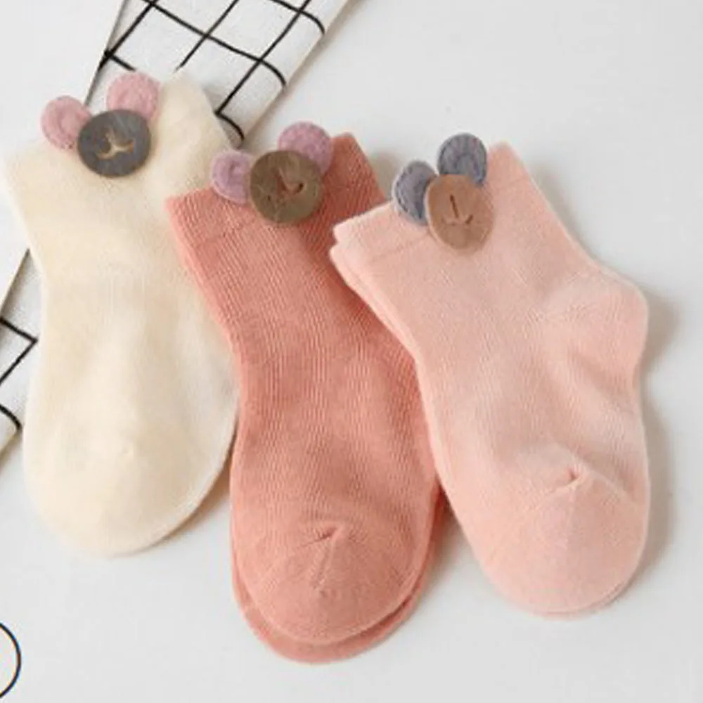 Новые детские носки гольфы с большим бантом для маленьких девочек, мягкие хлопковые кружевные детские носки теплые короткие носки для девочек - Цвет: D