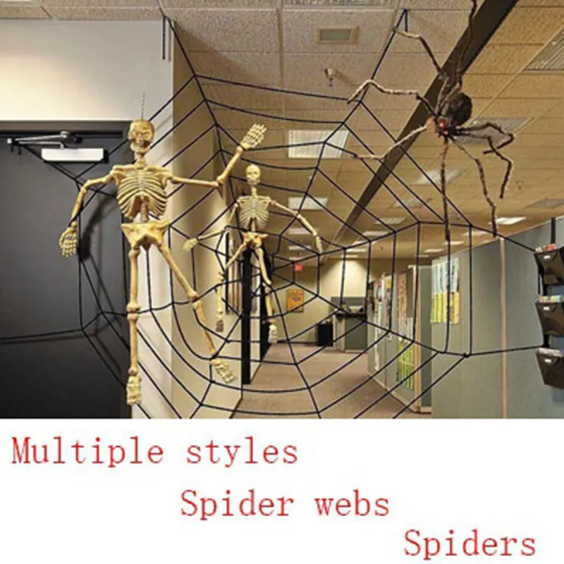 Пряжа SpiderWeb Косплей окна вечерние украшения дом с привидениями Хэллоуин паутина 3 размера гигантский Хэллоуин Пауки веб-атмосфера бар