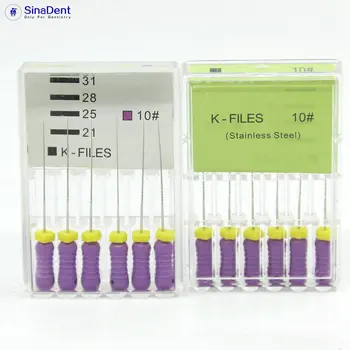 

1 Pack Dental Instrument K Files 10# 25mm Stainless Steel Endo Hand Use Files for Root Canal Treatment Preparation Systems