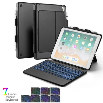 

Backlit Tablet Keyboard For 2017 2018 New iPad 9.7 iPad Pro 9.7 iPad Air 1 iPad Air 2 Keyboard with Tablet Case and Pen Holder