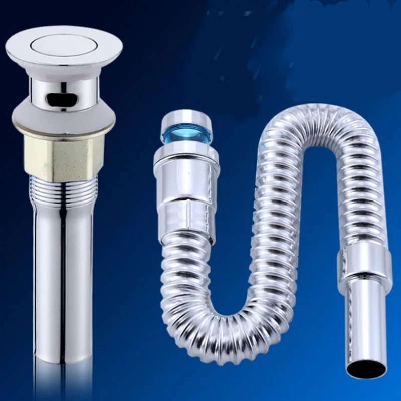 

Down Pipe For Kitchen Washbasin Down Water Hose Deodorant Stainless Steel Drainer Bathroom Down Pipe Accessories