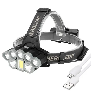 

BRELONG outdoor headlights USB charging 8LED headlights hiking camping riding multi-function flashlight