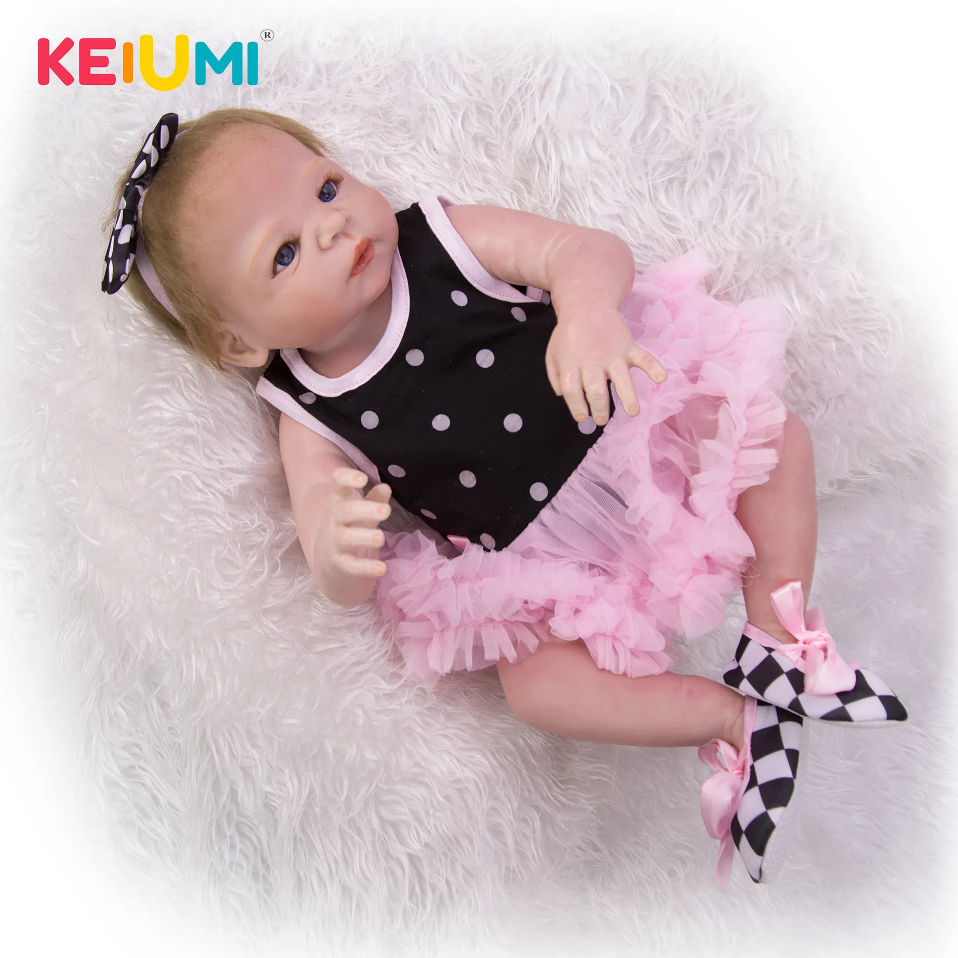  Keiumi 23-Inch Red Skin Reborn Baby Doll Full Rubber Model Infant GIRL'S 57 Cm