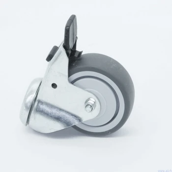 

Колесо поворотное 10495 Brante 75 мм. под штырь с тормозом серая термопластичная резина