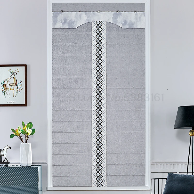 Fan-shaped roman blinds Nordic Style Living Room Bedroom Curtain Lifting Blinds - Цвет: Прозрачный