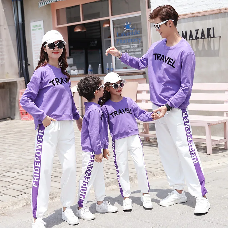 sweatshirt nd shorts Семейные комплекты; Новинка; сезон осень-зима; Спортивный Повседневный костюм для мамы, папы и ребенка; Семейный комплект для путешествий; комплекты для детей - Цвет: sweatshirt nd shorts