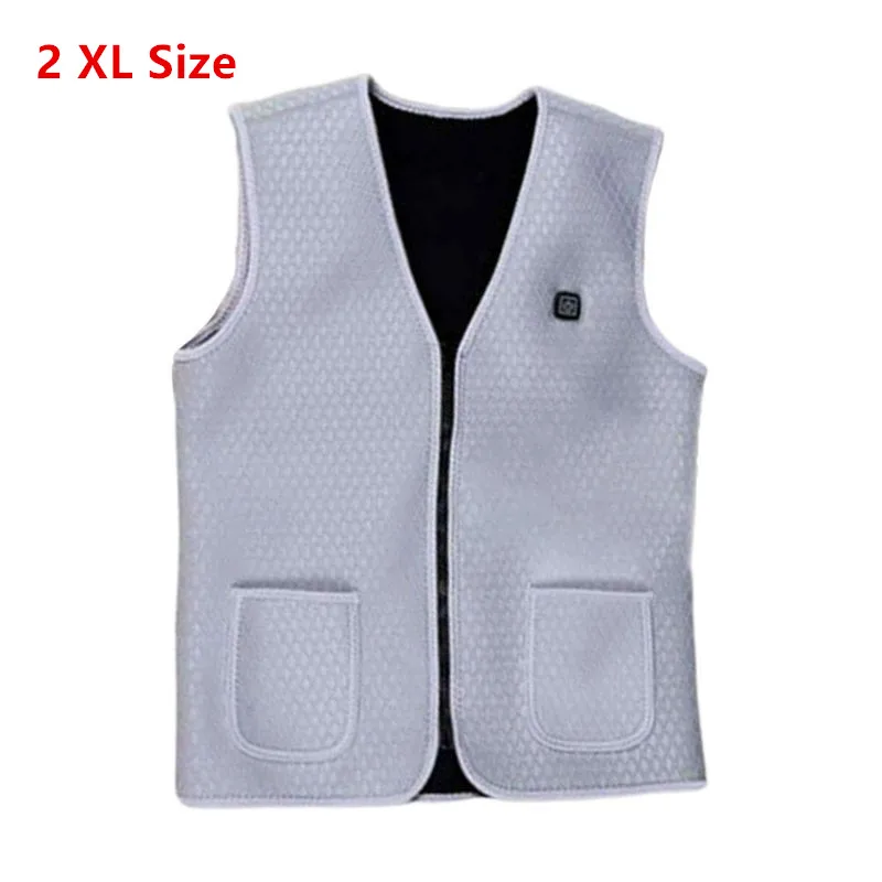 Vest-2XL Жилет унисекс с электрическим подогревом без рукавов с подогревом, тканевая куртка, Термоодежда с USB - Цвет: Vest-2XL