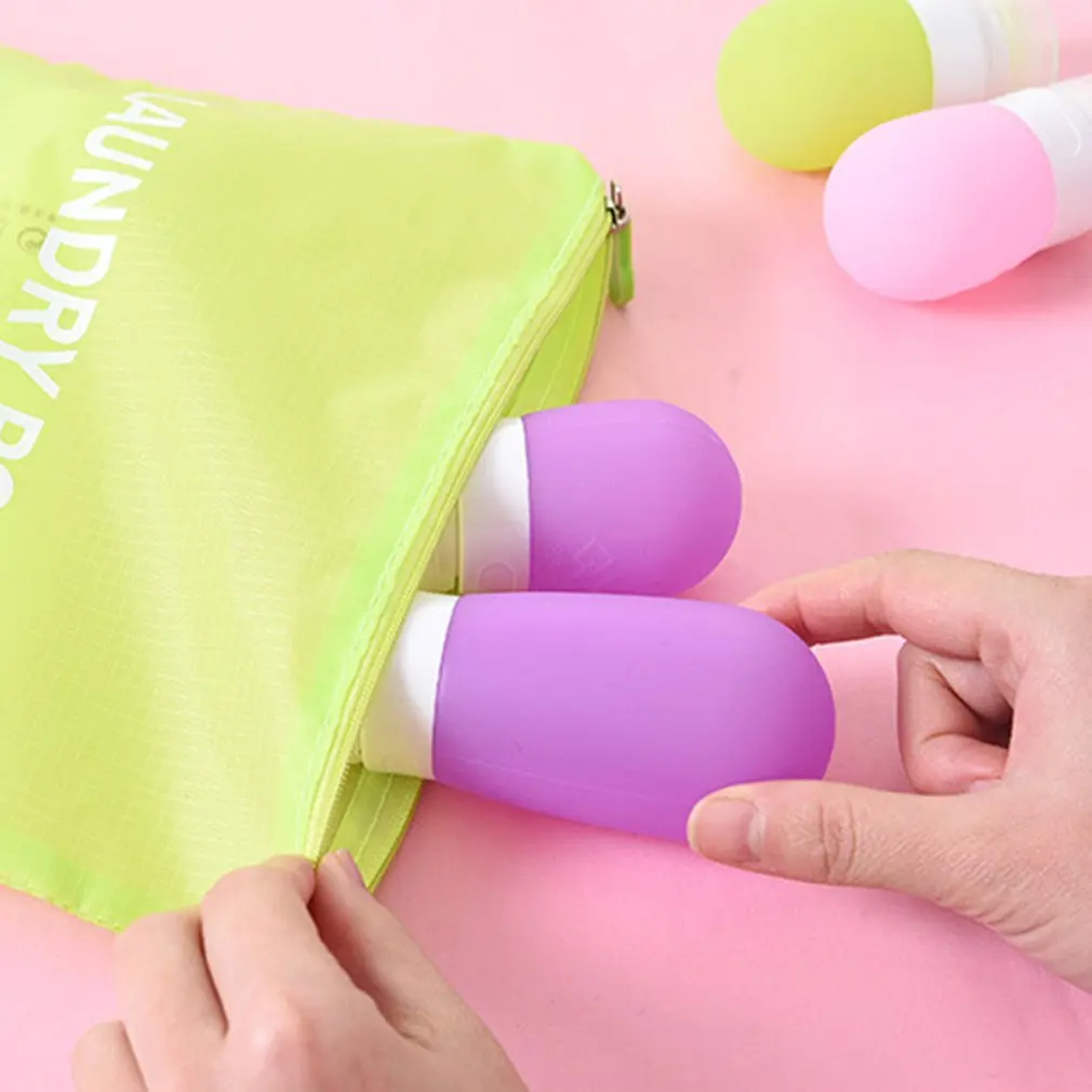 Silicone Travel Cosmetics Dispensing Bottles Cute Round Portable Liquid Dispensing Bottles Emulsion Silicone Bottles