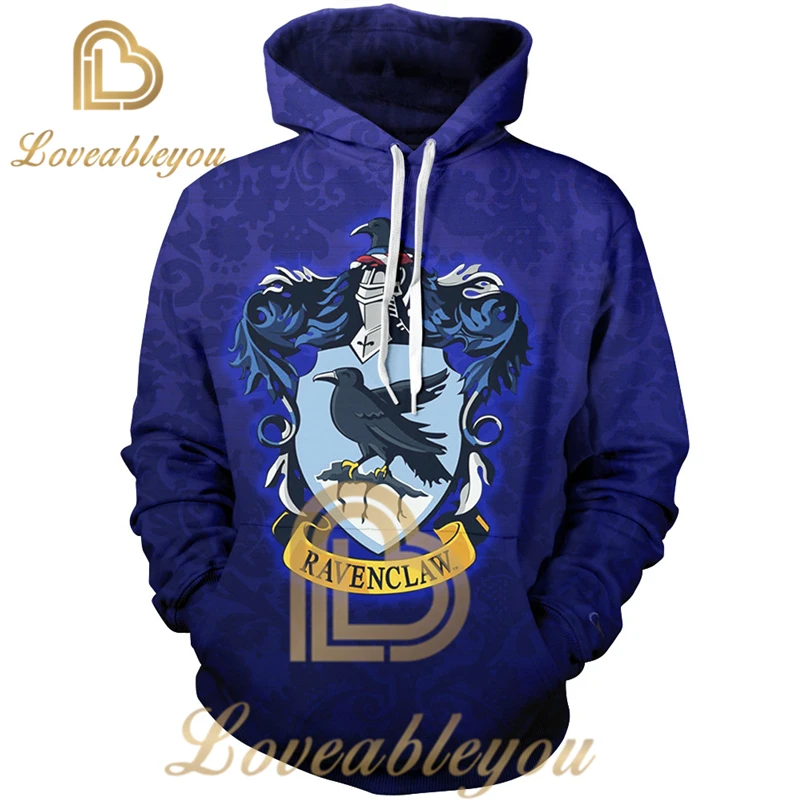 YINUODAIL мужские спортивные толстовки Ravenclaw уличная Косплей Костюм Волшебная 3D Толстовка