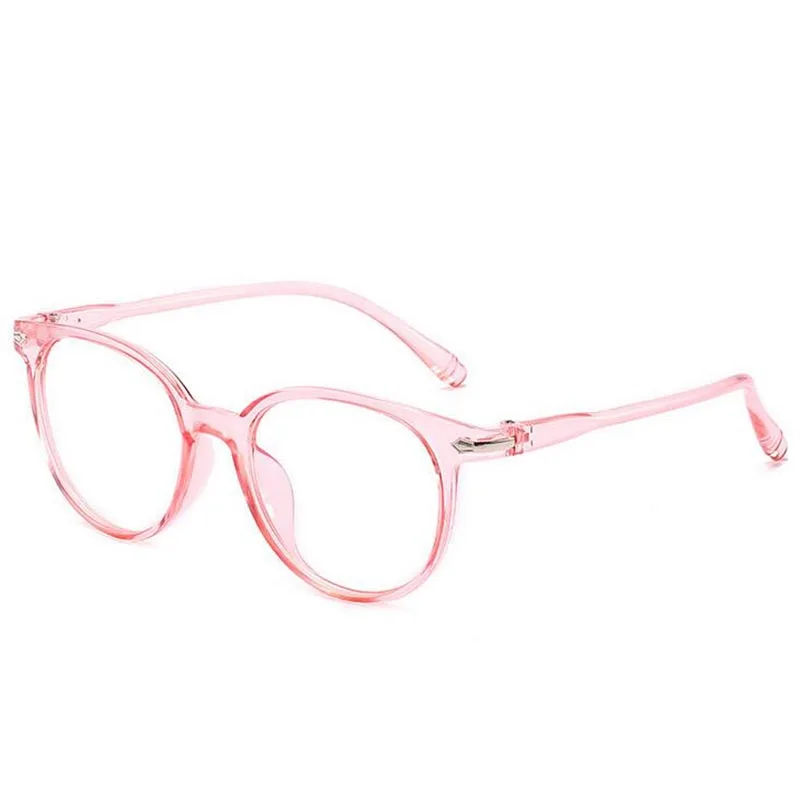pink frame Женские очки, мужские очки с защитой от синего света, круглые очки с прозрачными линзами, оптические очки 0-0,5-1,0-1,5-2,0-2,5-3,0-6,0 - Цвет оправы: pink frame