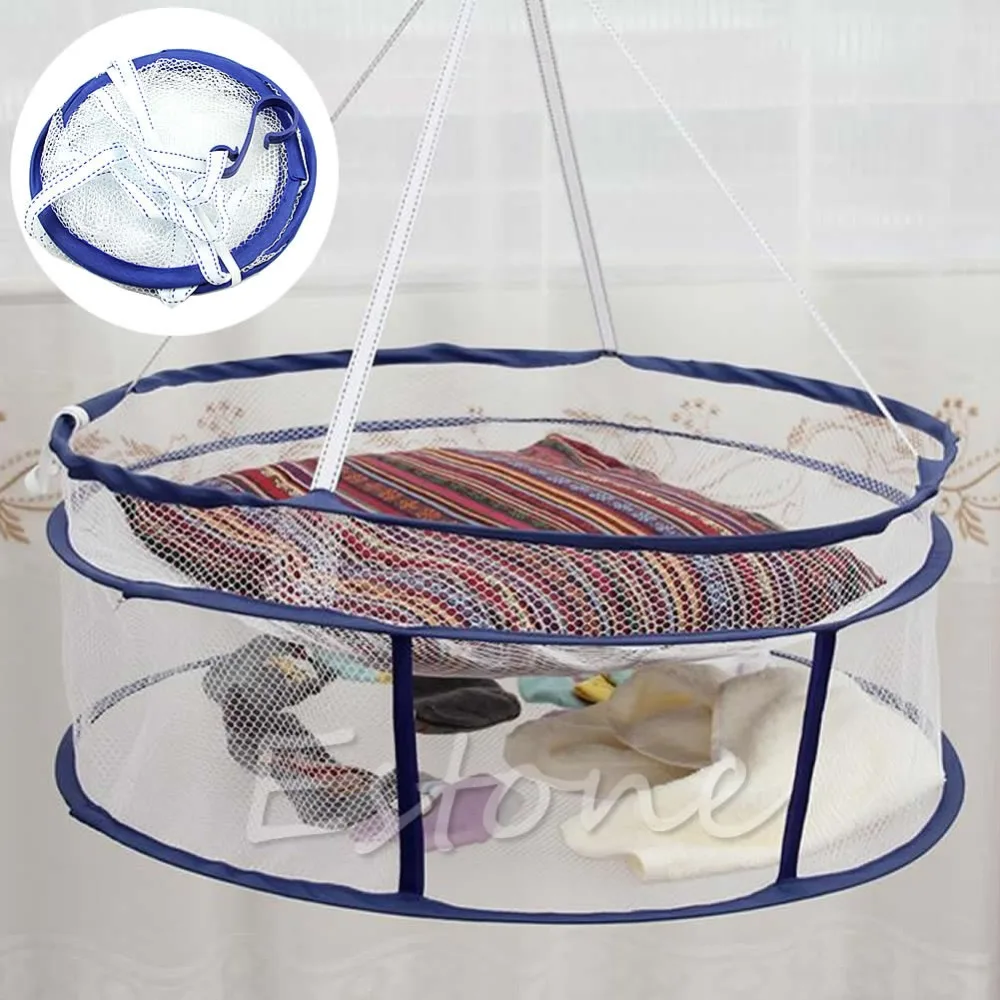 

Drying Rack Folding Hanging Clothes Laundry Sweater Basket Dryer Net