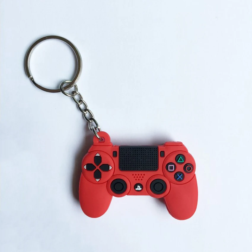 Mini Game Controller Keychain Portable PVC Soft Rubber Game Console Key Ring Hanging Backpack Pendant New Year Christmas Gift 