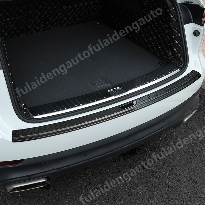 Для Porsche Cayenne серебристый/черный титановый Автомобильный задний багажник бампер Защитная крышка защитная накладка автомобильные аксессуары