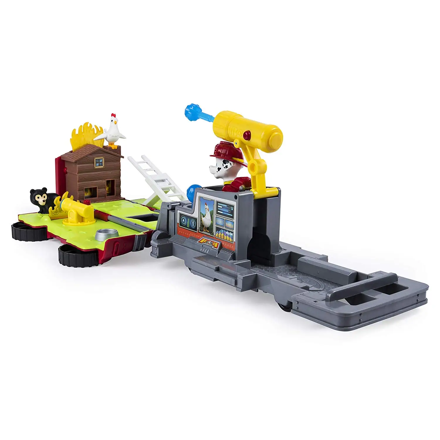 PAW Patrol Chase and Marshall's Ride 'n' Rescue трансформация 2 в 1 игровой набор и пожарная машина
