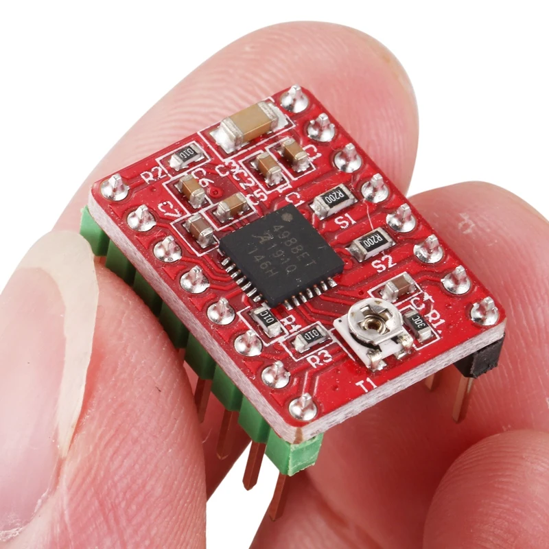 Makerbase 5 шт. Запчасти для 3D-принтеров StepStick Reprap A4988 Драйвер шагового двигателя с радиатором по умолчанию 0.5A MAX 1A хорошая схема Prote
