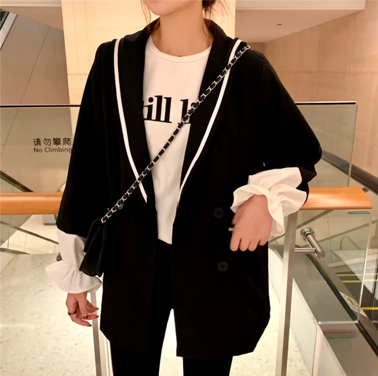 Hongkong стиль женские блейзеры и куртки шикарные Chaqueta Mujer Большие размеры прошитый Блейзер Feminina женские куртки
