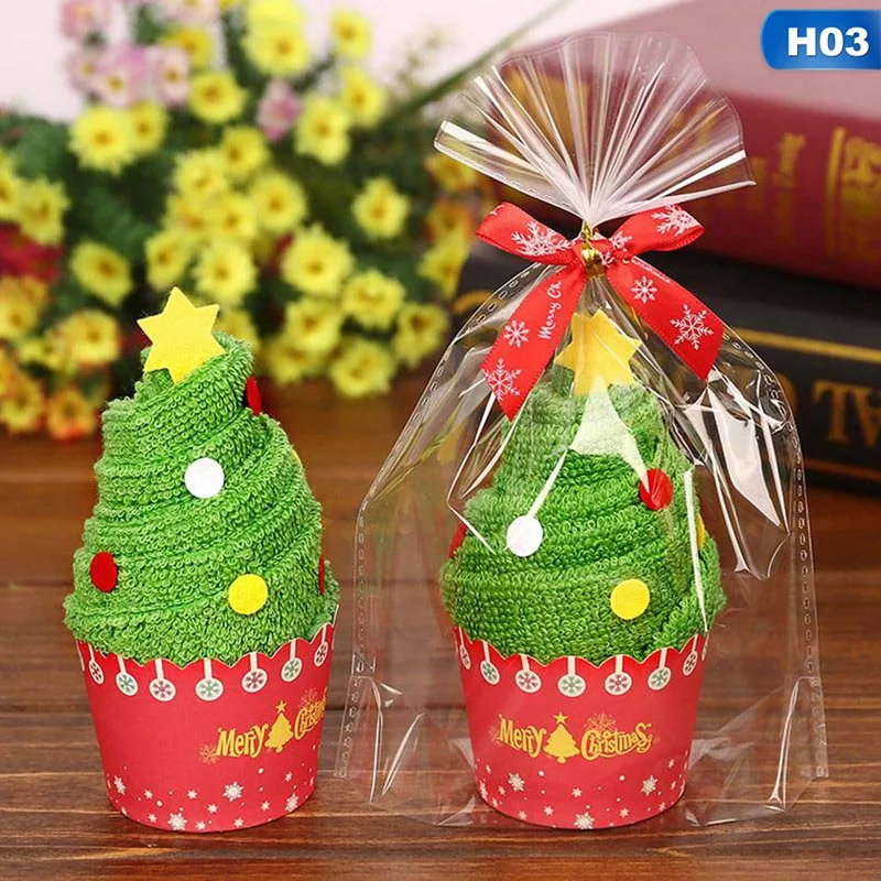 Рождественский подарок, Хлопковое полотенце для кексов, Natal Noel, Новогоднее украшение, рождественские украшения для дома, детей 30x30 см