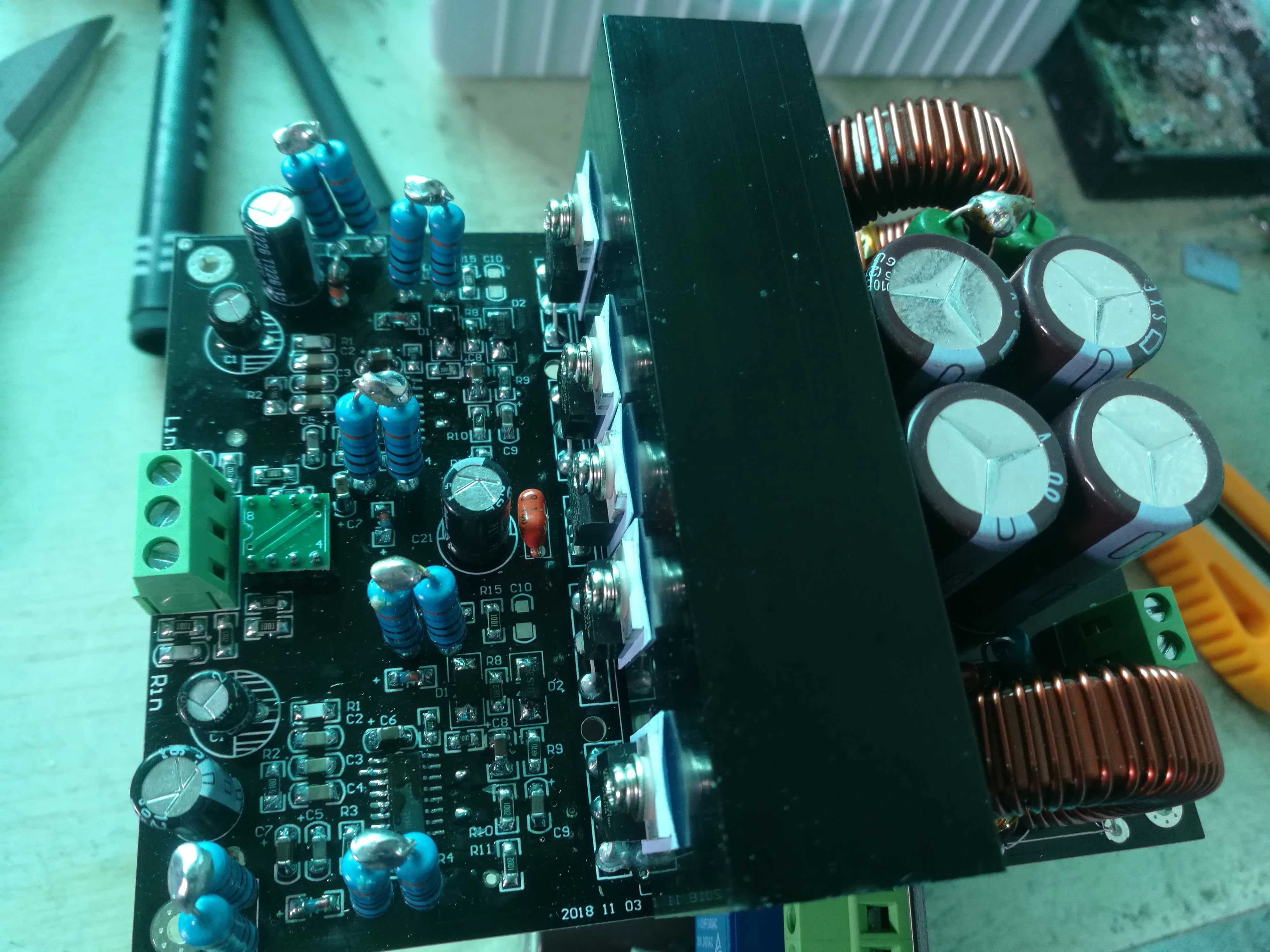 Высокая мощность класса D Цифровой усилитель IRS2092 HIFI Усилитель мощности доска 2*800 Вт с радиатором