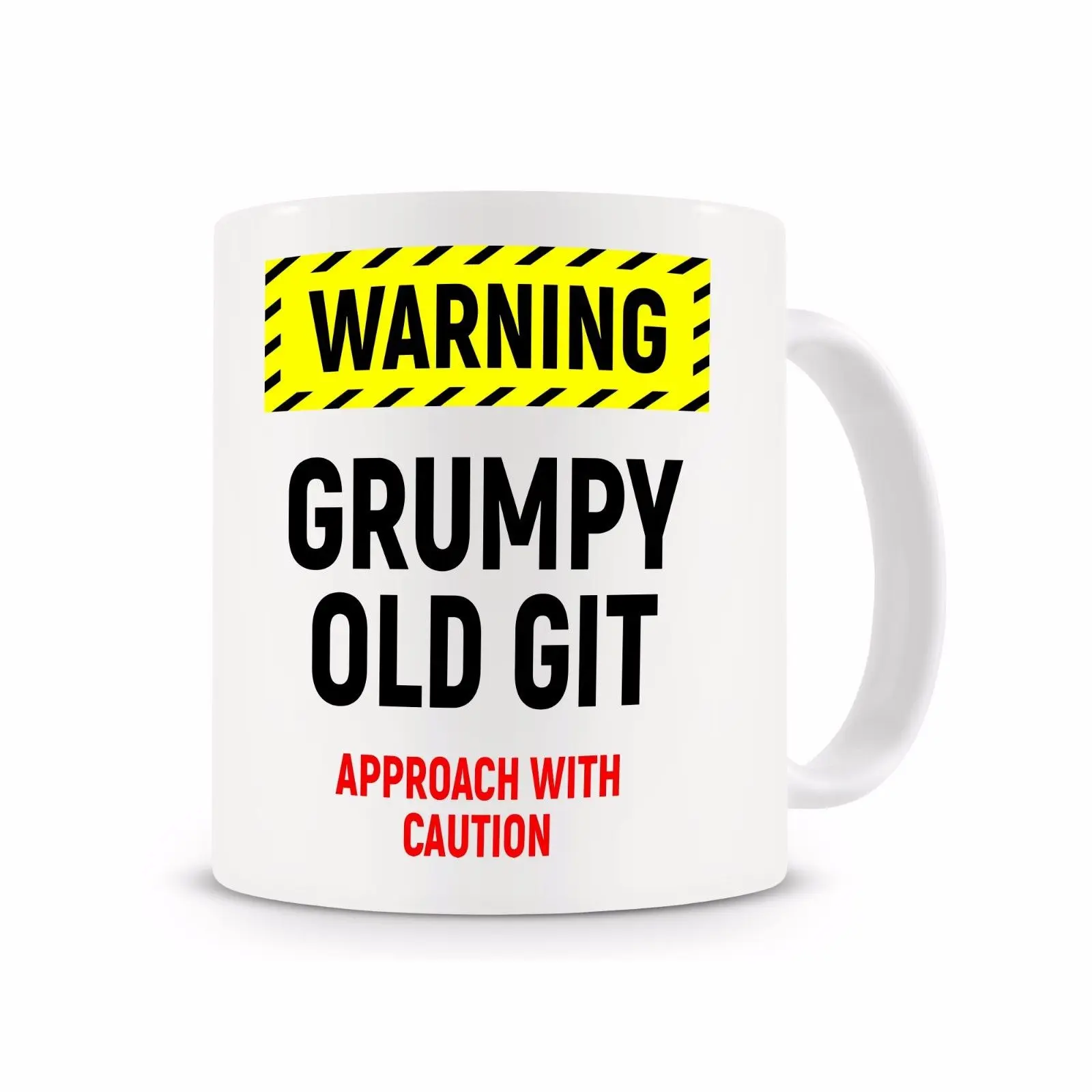 Предупреждение Grumpy старый Git кружка, смешная кофейная кружка, подарок для Grandad, старую желтоватую кружку с ложка для перемешивания