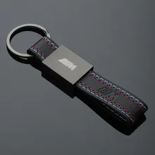 М трехцветный стандартный кожаный автомобильный брелок с логотипом, металлический брелок с подвеской