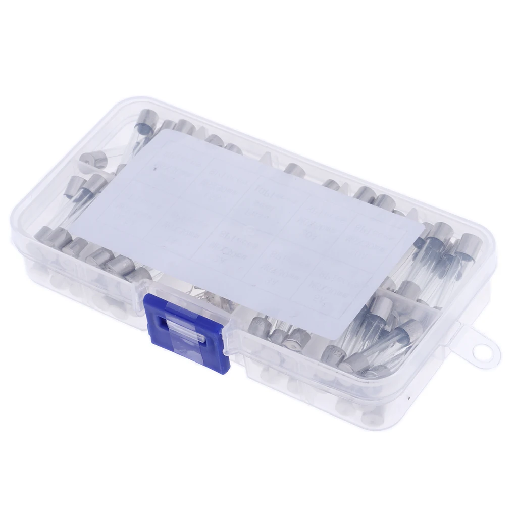 72Pack 6x30mm 0.5A-30A Fast-blow Glass Tube Fuses Kits for electronics