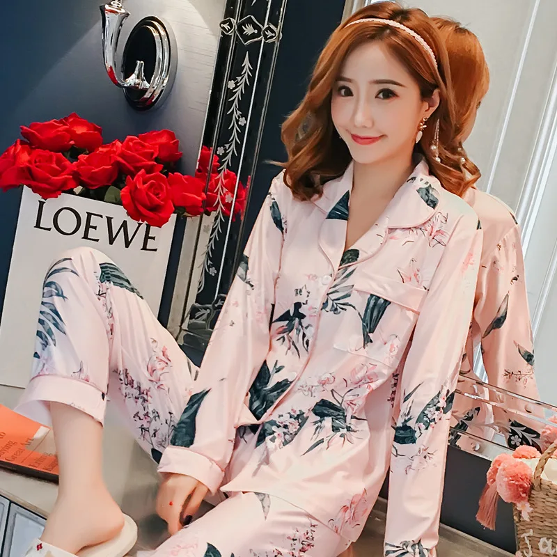 

Pajamas Women's Autumn Cardigan Long Sleeve Cute Cartoon Sweet Princess Korean-style Fresh Students Home Wear Two-Piece Set
