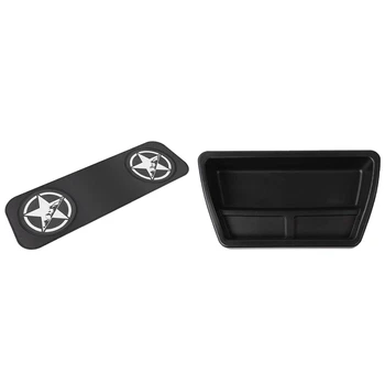 

1Pcs Windshield Sun Visor Pad Solar Mat & 1Pcs Front Dashboard Tray Storage Box Container Organizer for Jeep