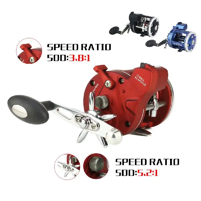 

12BB 5.2:1 Line Counter Trolling Spinning Reel High-Speed Gear Ratio Long Casting Powerful Left Right Handed Reel Fishing Tackle