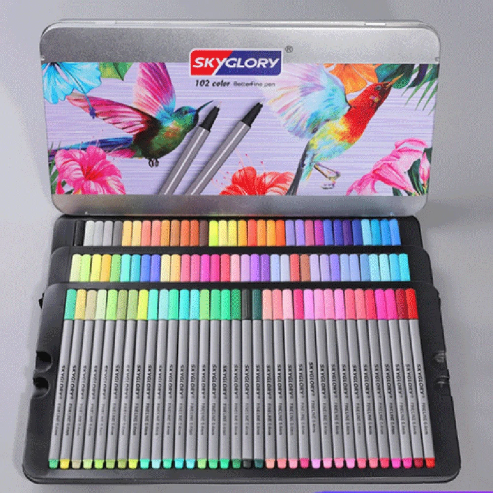 

24/48/72/102Color/set Creative 0.4mm Fine Signature Pen Gel Color Animation Clothing Design Professional painting pen art supply