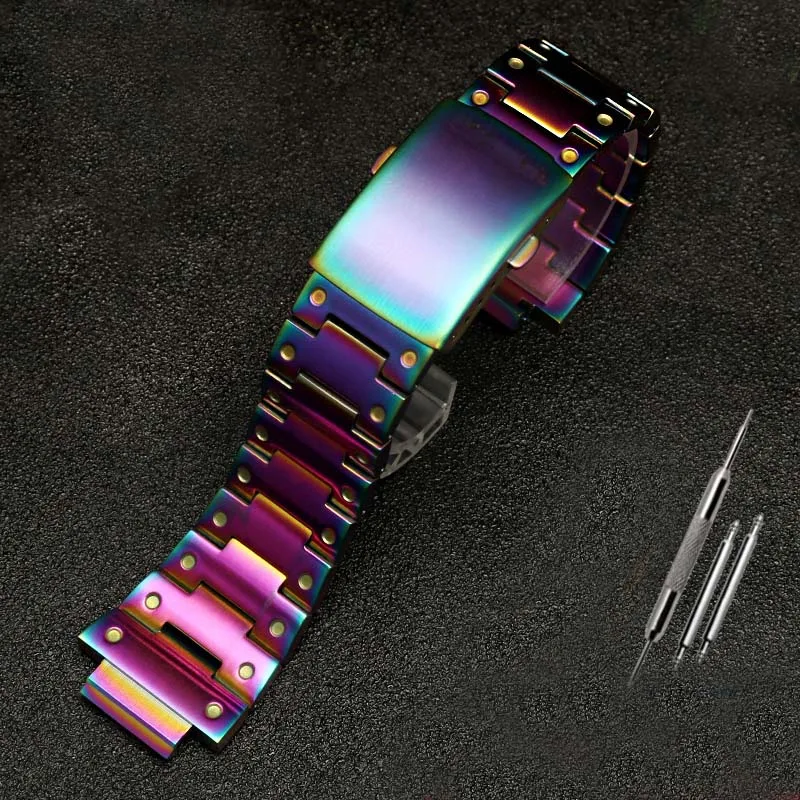 Tanie Solidna bransoleta ze stali nierdzewnej do casio GW M5610 DW5600 GW 5000 DW 5030 G 5600 zegarek i obudowa do klawiatury solidna metalowa bransoletka