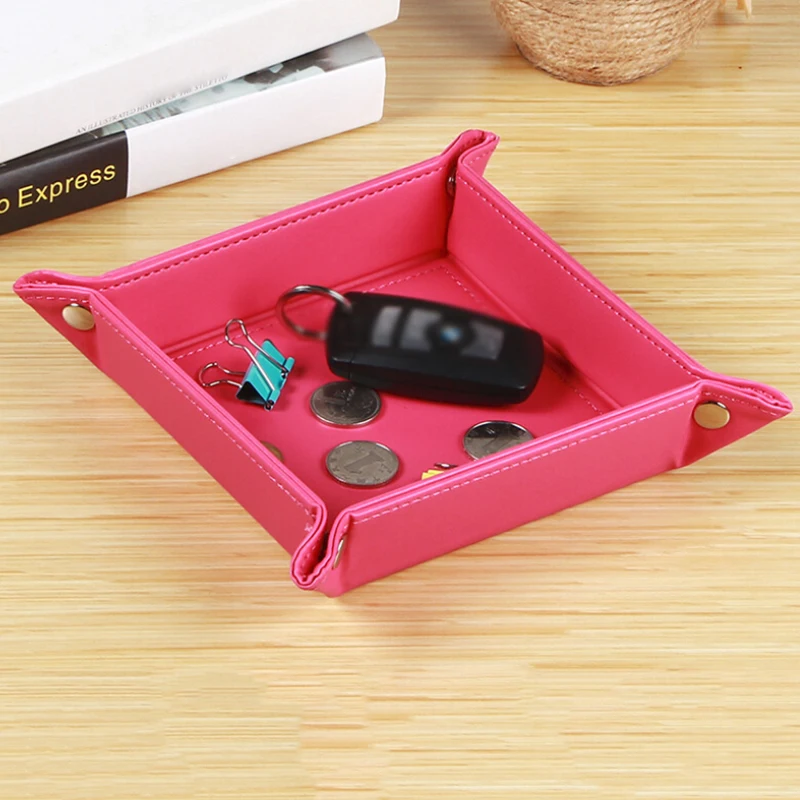 

Folding Desktop Storage Tray Snack Plate Keys Boxes Case Organization 6 Colors