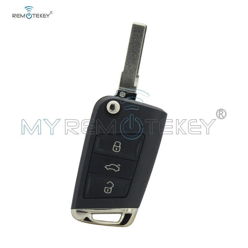 

Remtekey Flip key shell 3 button HU66 blade for VW Golf 7 volkswagen key case 2013 2014 car key cover replacement