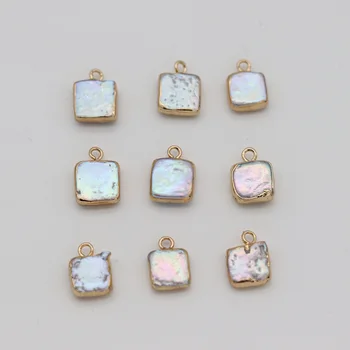 

2Pcs Natural Pearls Square Shape Pearl Pendants Making For Charm Jewelry Bracelet DIY Necklaces Accessories Size 10x15-12x18mm