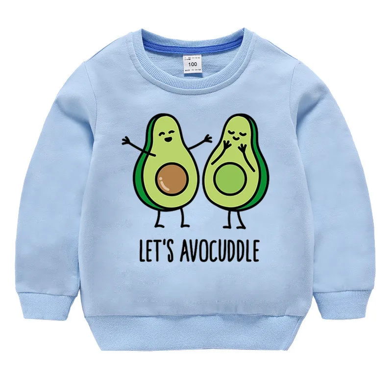 Детский хлопковый пуловер с принтом авокадо Let's Avocuddle для девочек топы для маленьких мальчиков, осенняя одежда свитшоты для мальчиков
