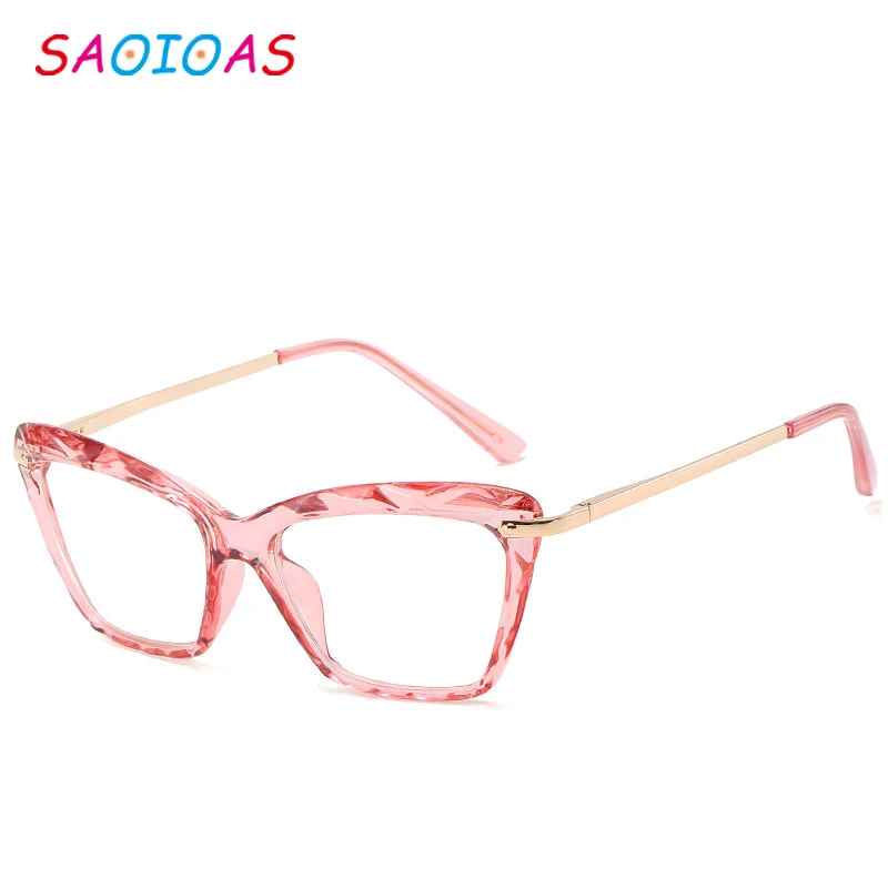 SAOIOAS, модные квадратные оправы для очков для женщин, Прозрачная Сексуальная оправа кошачий глаз, трендовые стильные брендовые оптические компьютерные очки