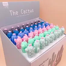 48 шт./упак., милое мультяшное растение кактус, силиконовая голова, Корейская гелевая ручка, креативная ручка унисекс, чернильное перо, подарочная ручка для студентов