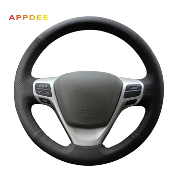 

Handsewing Black Artificial Leather Steering Wheel Covers for Toyota Verso EZ Avensis