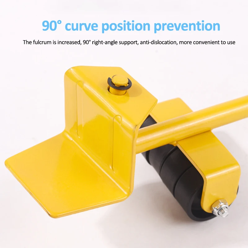 5Pcs Furniture Mover Tool Transport Lifter Set Heavy Stuffs Moving Wheeled Roller Bar Household Hand Tools Professional Sets-3